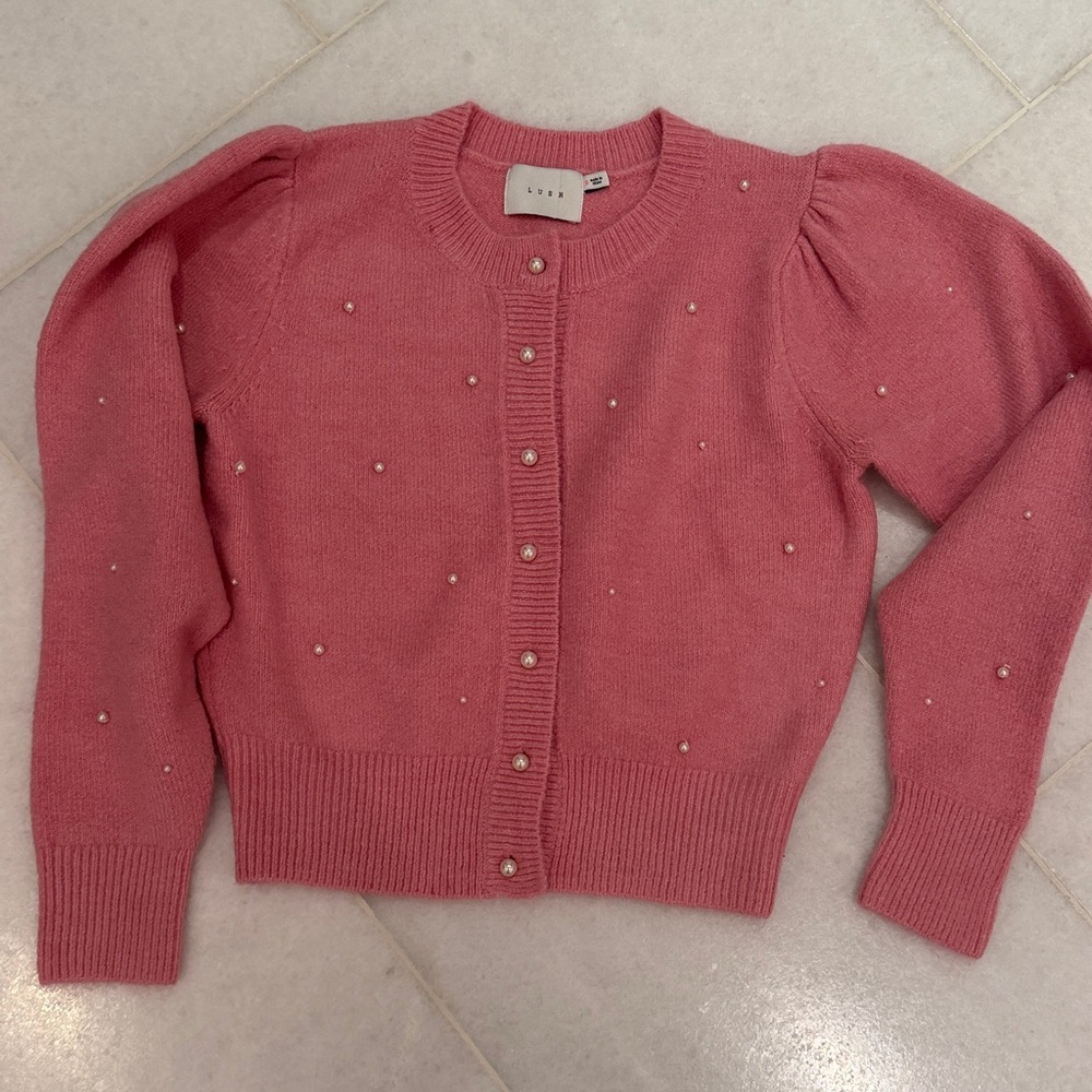 Lush Dusty Rose Crew Neck Sweater
